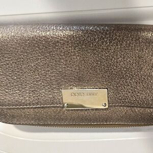 Jimmy Choo gold zippy wallet
